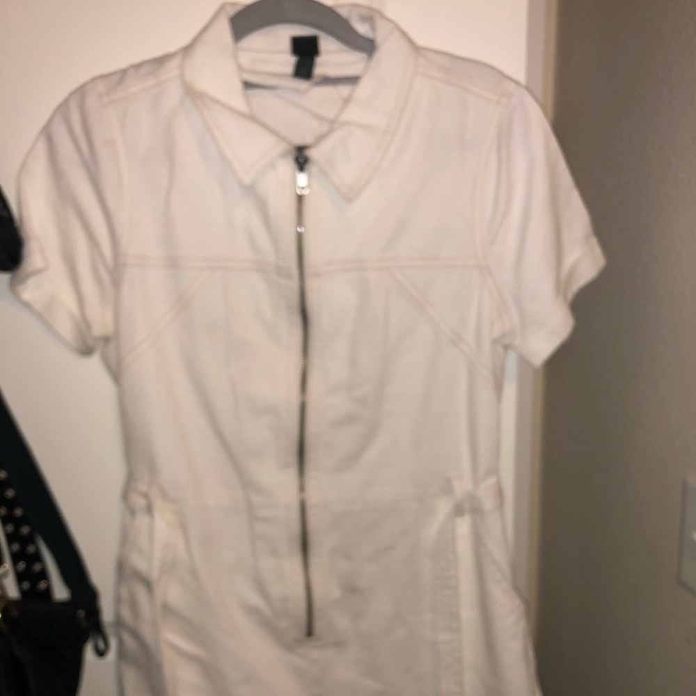 Denim white zip up  jumper (shorts)